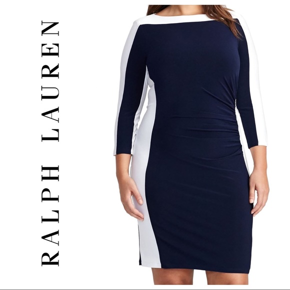 Ralph Lauren Dresses & Skirts - Ralph Lauren colorblock navy/white sheath dress 18